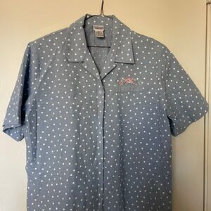 Classic Blue Polka Dot Women's Shirt